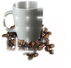 Kaffeetasse mit Bohnen