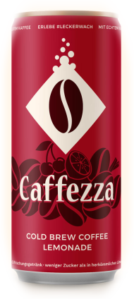 Caffezza Dose in Rot mit dem Kaffeebohnen-Logo