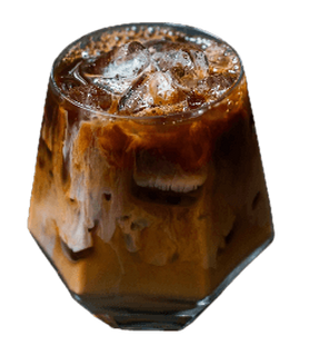 Iced Coffee in mittel hohem Glas.