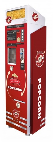 Rote Vollautomatische Vending Popcorn Maschine mit Geldeinwurf