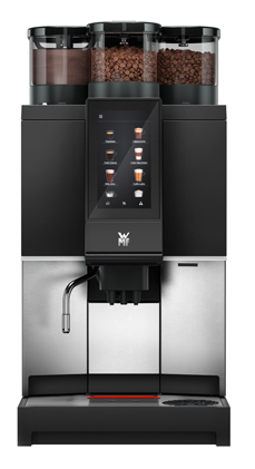 WMF 1300S Kaffeevollautomat in Schwarz/Silber mit Touch-Display.