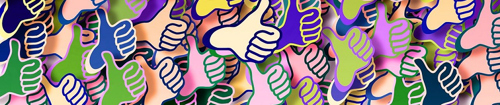 Get Likes from Fans Viele Daumen hoch mit Likes in verschiedenen Farben